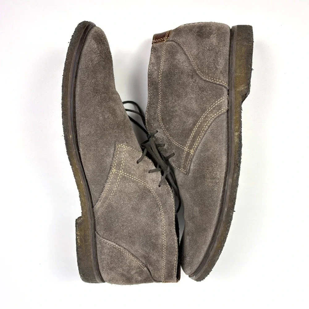 Johnston‎ & Murphy Copeland Chukka Boot Mens Sz 11M Gray Oiled Suede Lace Up